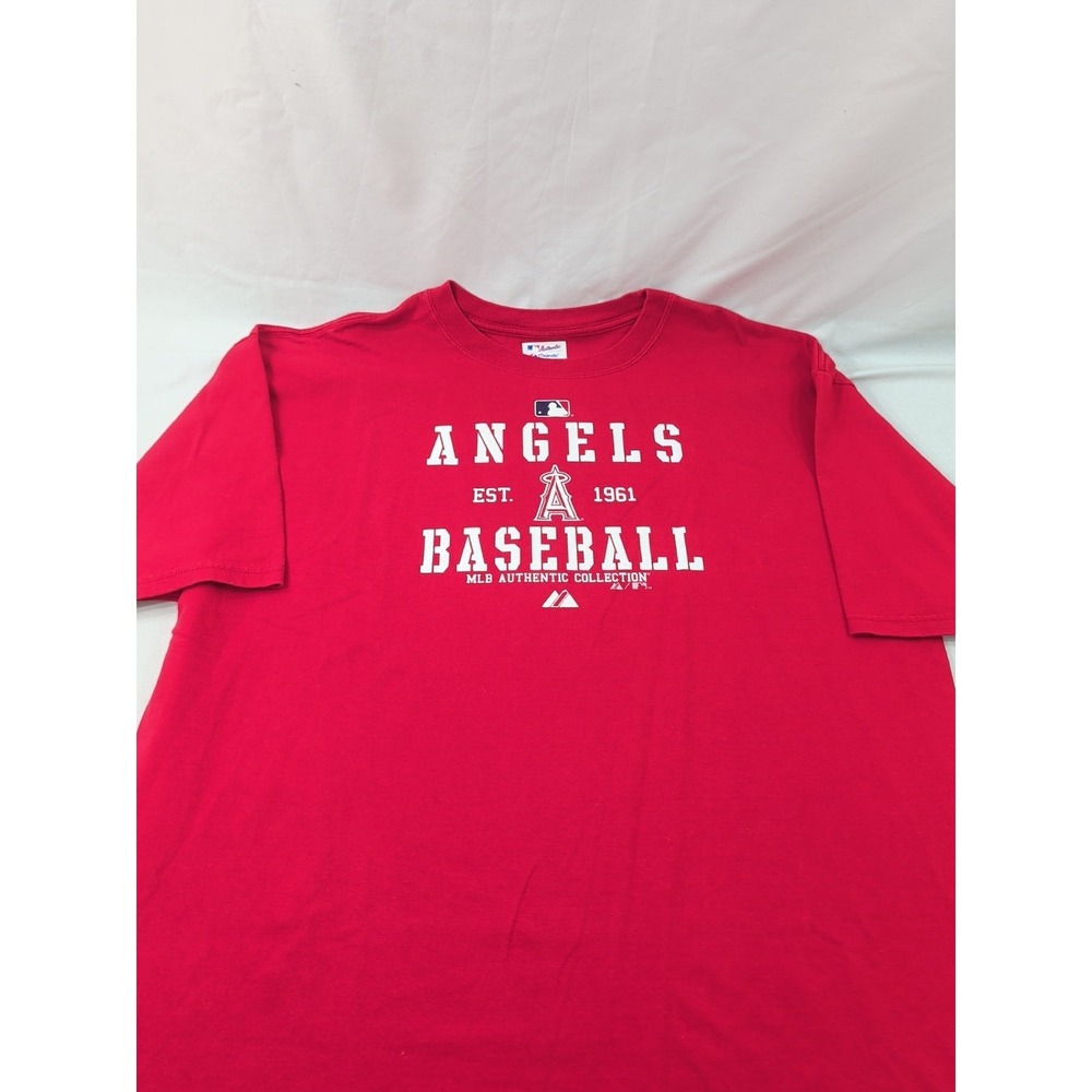 Vintage Majestic Los Angeles Angels Shirt Men's Size XL Red Short Sleeve MLB